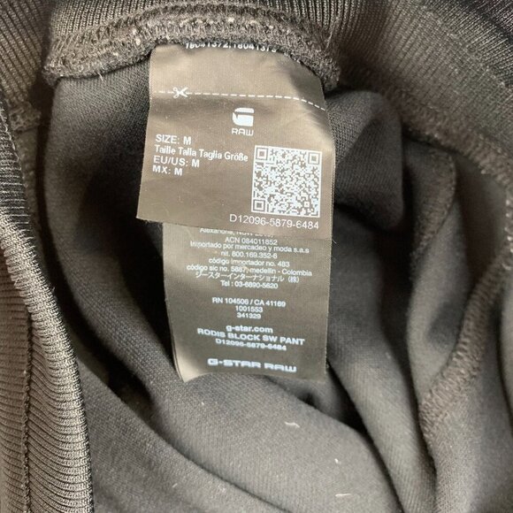 G Star Raw Mens Sweatpants Medium Black White Joggers Rodis Block SW Tapered - Picture 6 of 15